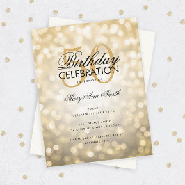 Budget Geburtstagsparty Elegante Gold Sparkle Ligh Einladung