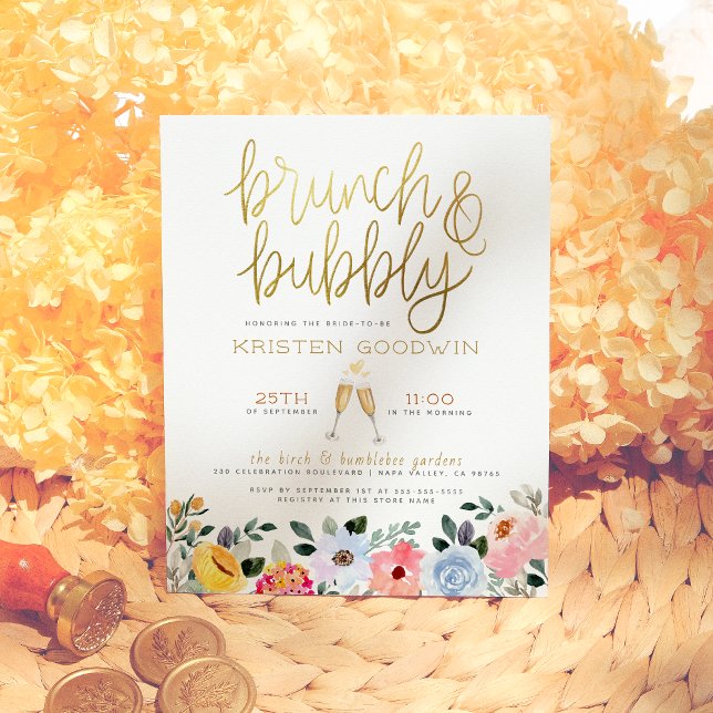 Budget Gelb rosa & blau florale Brunch & Bubbly Bu (Von Creator hochgeladen)