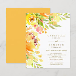 Budget Gelbe Blumen Wasserfarbenpräsenz Einladung