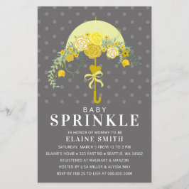 Budget Gelbe Regenschirmdusche Einladung