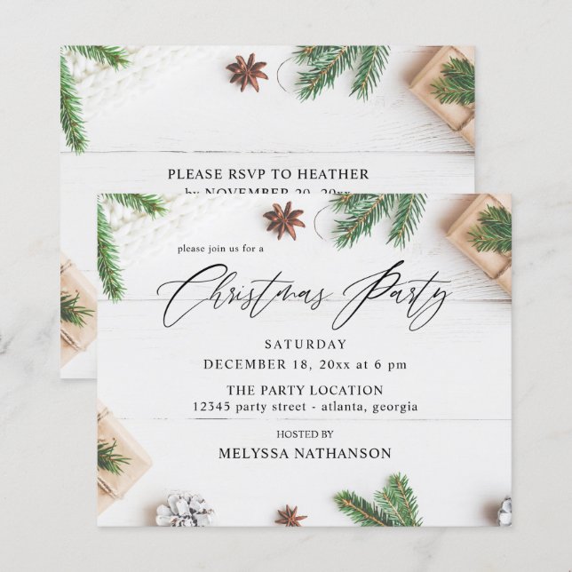 Budget Gemütliches rustikales Pine Blätter Weihnac (Vorne/Hinten)