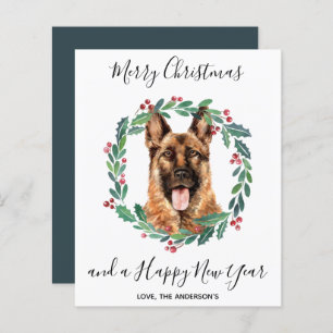 Budget German Shepherd Hund Frohe Weihnachtskarte