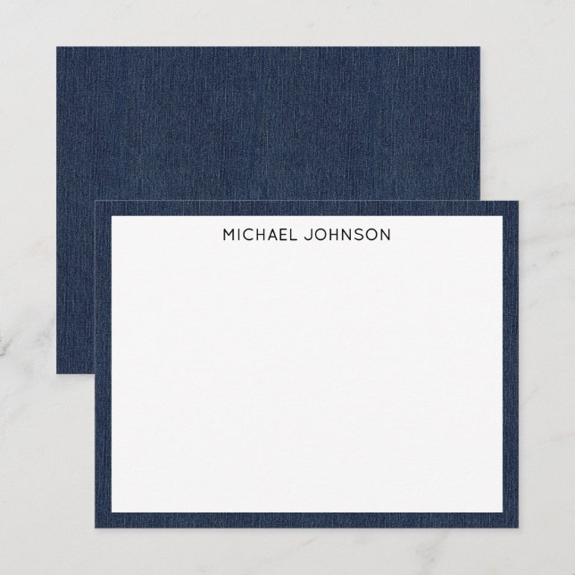 Budget-Geschenk für Kunden, Name, dunkelblauer Den Mitteilungskarte (Vorne/Hinten)