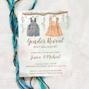 Budget Geschlecht enthüllt Baby-Dusche einladen