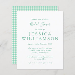 Budget Gingham Kariert in Mint Green Brautparty