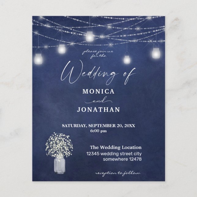 Budget Gipskraut Blu Chalkboard String Lights Flyer (Vorne)