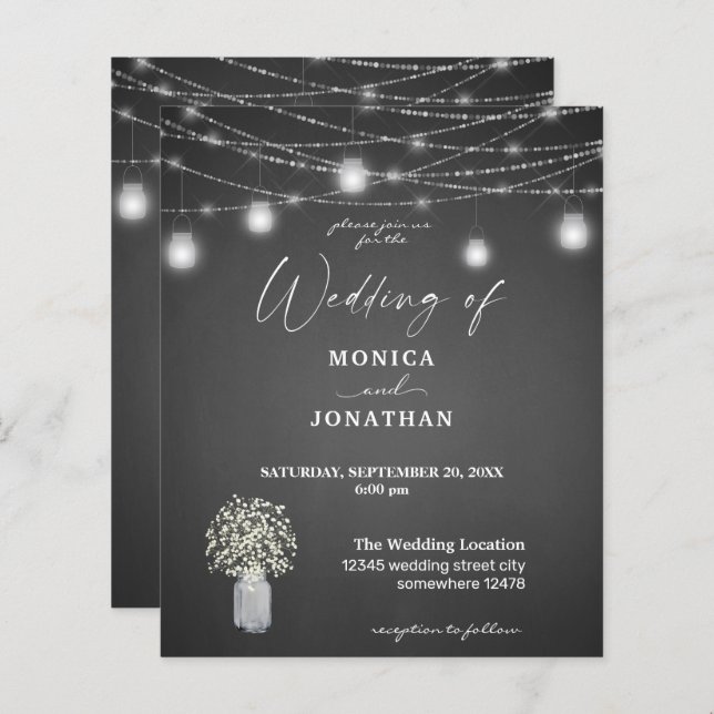 Budget Gipskraut, G Chalkboard, String Lights (Vorne/Hinten)