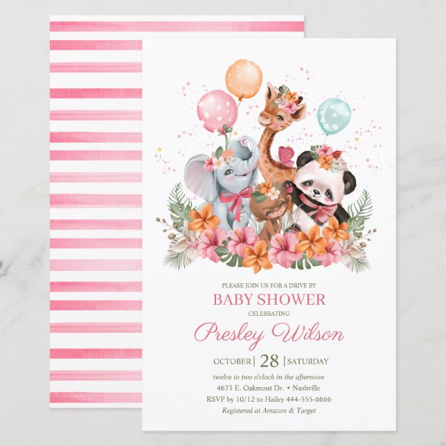 Budget Girl Safari Animals Kinderdusche (Vorne/Hinten)