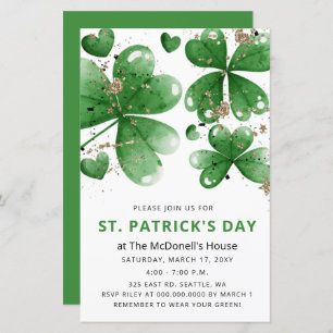 Budget Gitter Kleeblatt St Patricks Day Einladung