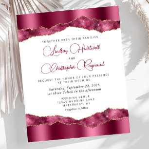 Budget Glam Burgunder Spiegelkachel Hochzeitseinla