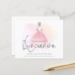Budget Glam Dress Elegant Quinceanera Einladung