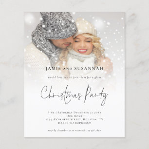 BUDGET Glam Foto Overlay Weihnachts-Party Einladun