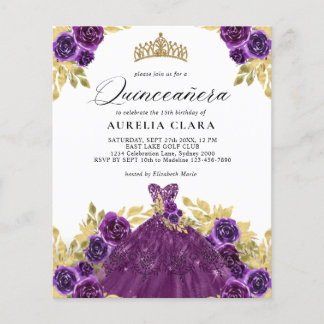 BUDGET Glam Lila Kleid Floral 15. Quinceañera