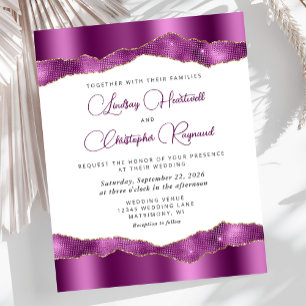 Budget Glam Lila Spiegelkacheln Hochzeitseinladung