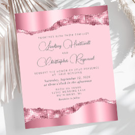 Budget Glam Pink Foil Mirror Tiles Wedite Einladun