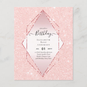 BUDGET Glitter Glam Foil Pretty Girly Any Age Flyer