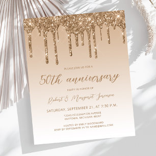 Budget Glitter Gold 50. Hochzeitstag Schriftzug