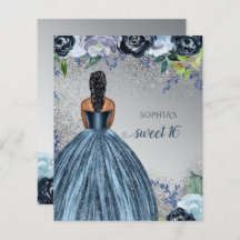 Budget Glitzer Blue Dress Sweet 16 Geburtstag