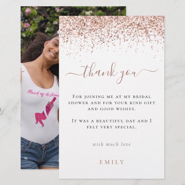 Budget Glitzer Foto Brautparty Vielen Dank (Vorne/Hinten)