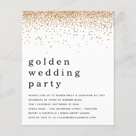 Budget Glitzer Golden Wedding Party Einladung