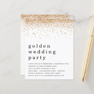 Budget Glitzer Golden Wedding Party Einladung