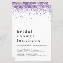 Budget Glitzer Lila Brautparty Einladung