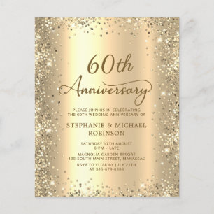 Budget Gold 60. Hochzeitsjubiläum Einladung