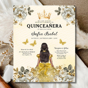 Budget Gold Bilingual Spanish Quinceanera Flyer