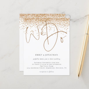 Budget Gold Confetti Glitzer Wir machen Hochzeit E