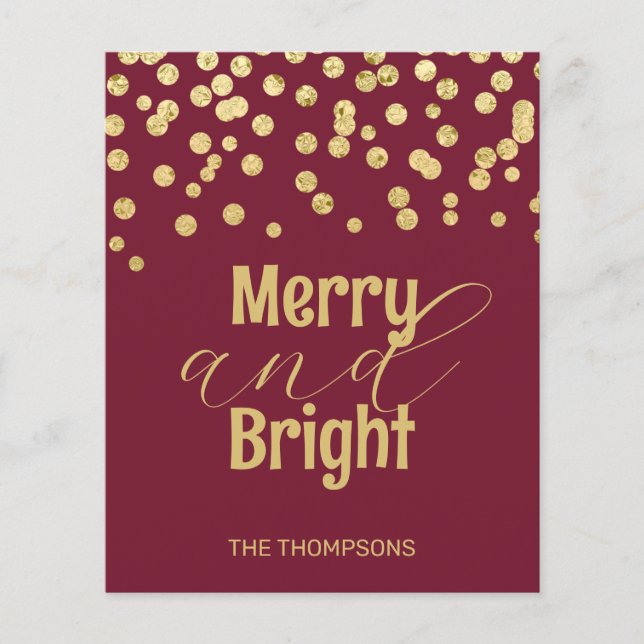 Budget Gold Confetti Red Christmas Card (Vorderseite)