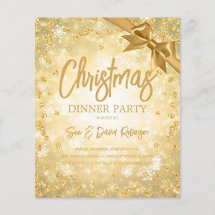 Budget Gold Diamonds Glitter Weihnachtsfeier Einla Flyer