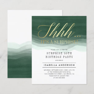 Budget Gold & Emerald Watercolor Überraschung Gebu