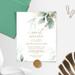 Budget Gold & Eukalyptus Sweet 16 Geburtstag Einla<br><div class="desc">** Bitte geben Sie H022 in den Shop Suche nach allen passenden Artikeln *** oder besuchen Sie unsere Eukalyptus Greenery Collection. *** Dieses hochwertige Design ist leicht an Ihre Farben, Stile und Themen anzupassen. Für weitere Anpassungen klicken Sie bitte auf den Link "Edit using Design Tool" und verwenden Sie unser...</div>