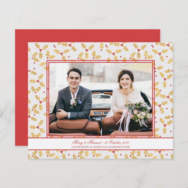 Budget Gold Foil Holly Frohe Verheiratete Weihnach (Vorne/Hinten)