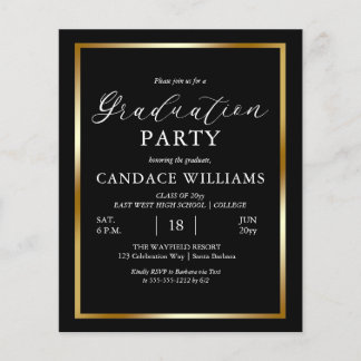 Budget Gold Frame Minimalistische Party Einladung  Flyer