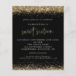 Budget Gold Glitzer 16 . Geburtstag Black Birthday