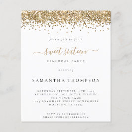 Budget Gold Glitzer 16 . Geburtstag Einladung