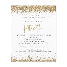 Budget Gold Glitzer 40 Party Einladung