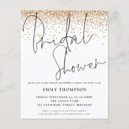 Budget Gold Glitzer Bridal Dusche Einladung
