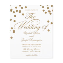 Budget Gold Glitzer Confetti Hochzeit Einladung