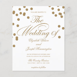 Budget Gold Glitzer Confetti Hochzeit Einladung