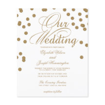 Budget Gold Glitzer Confetti Hochzeit Einladung