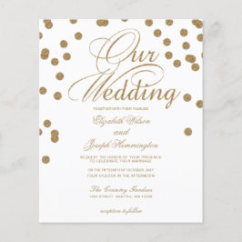 Budget Gold Glitzer Confetti Hochzeit Einladung