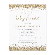 Budget Gold Glitzer Girl Boy Kinderdusche Einladun