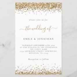 Budget Gold Glitzer Hochzeit Weiße Einladung
