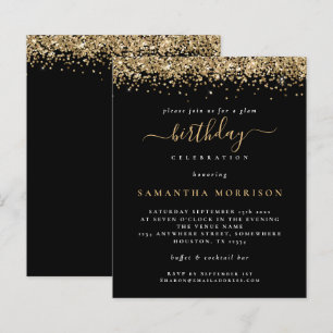 Budget Gold Glitzer jedes Alter Geburtstag Black E