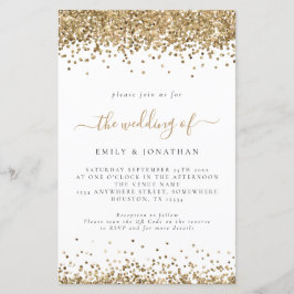 Budget Gold Glitzer QR Code Wedding Einladung
