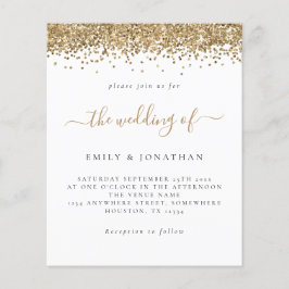 Budget Gold Glitzer Script Einladung