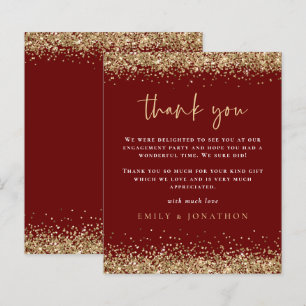 Budget Gold Glitzer Verlobung Burgundy Vielen Dank