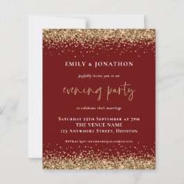 BUDGET Gold Glitzer Wedding Abend Burgundy